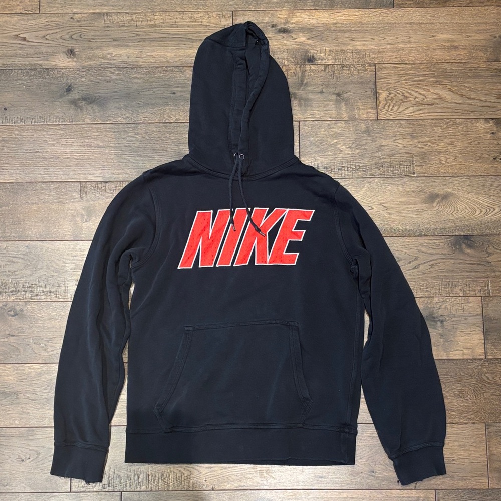 Nike Black Hoodie with Red NIKE Chest Logo